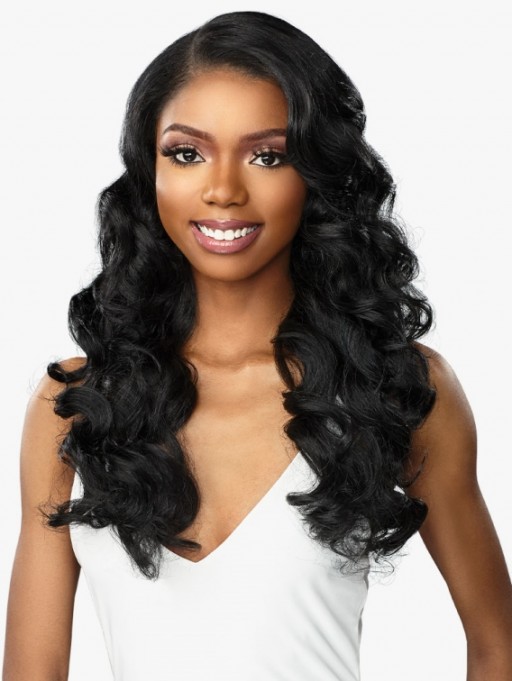 SENSATIONNEL BUTTA LACE HUMAN HAIR BLENDED HD LACE FRONT WIG LOOSE DEEP 24