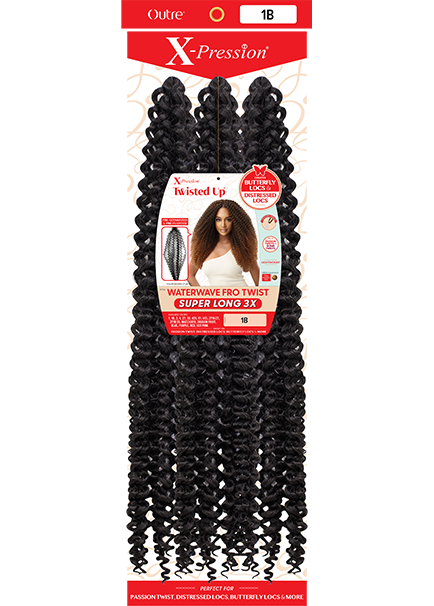 OUTRE X-PRESSION TWISTED UP CROCHET BRAID WATERWAVE FRO TWIST SUPER LONG 3X